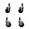Service Caster 3.5'' SS Hard Rubber Wheel Swivel 1-1/4'' Expand Stem Caster Set 2 Brakes, 4PK SCC-SSEX20S3514-HRS-2-TLB-2-114 - alternate 1